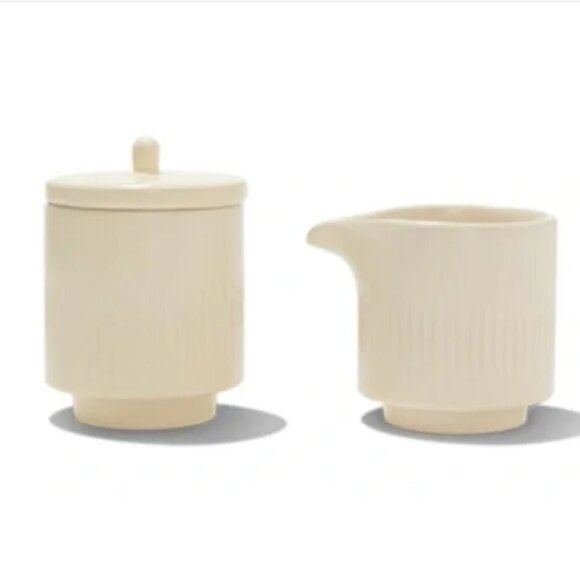 CITRINE Other - Citrine Everyday Collection Magenta Ribbed Ceramic Creamer & Sugar Jar Set NIB